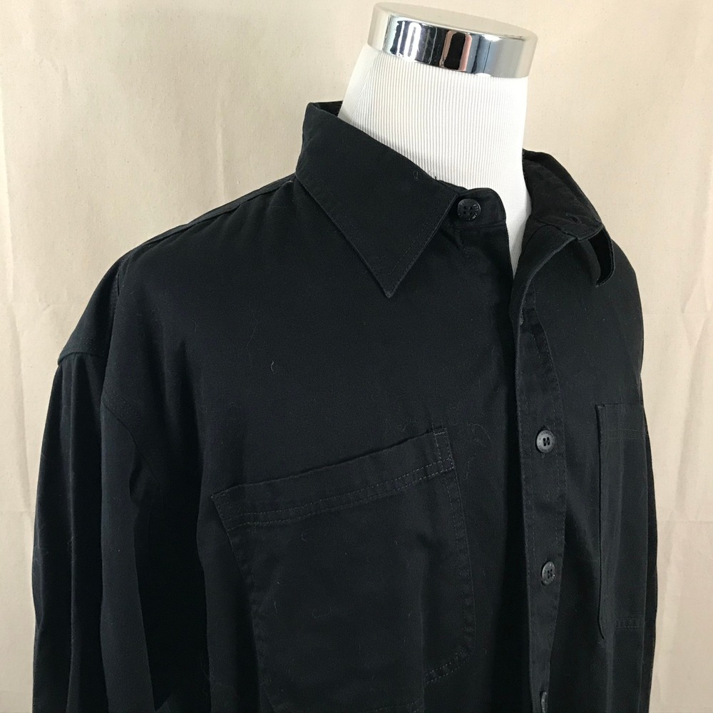 Jesse James 2XL Regular Fit Canvas Shirt Black Cotton Industrial Workwear Mens